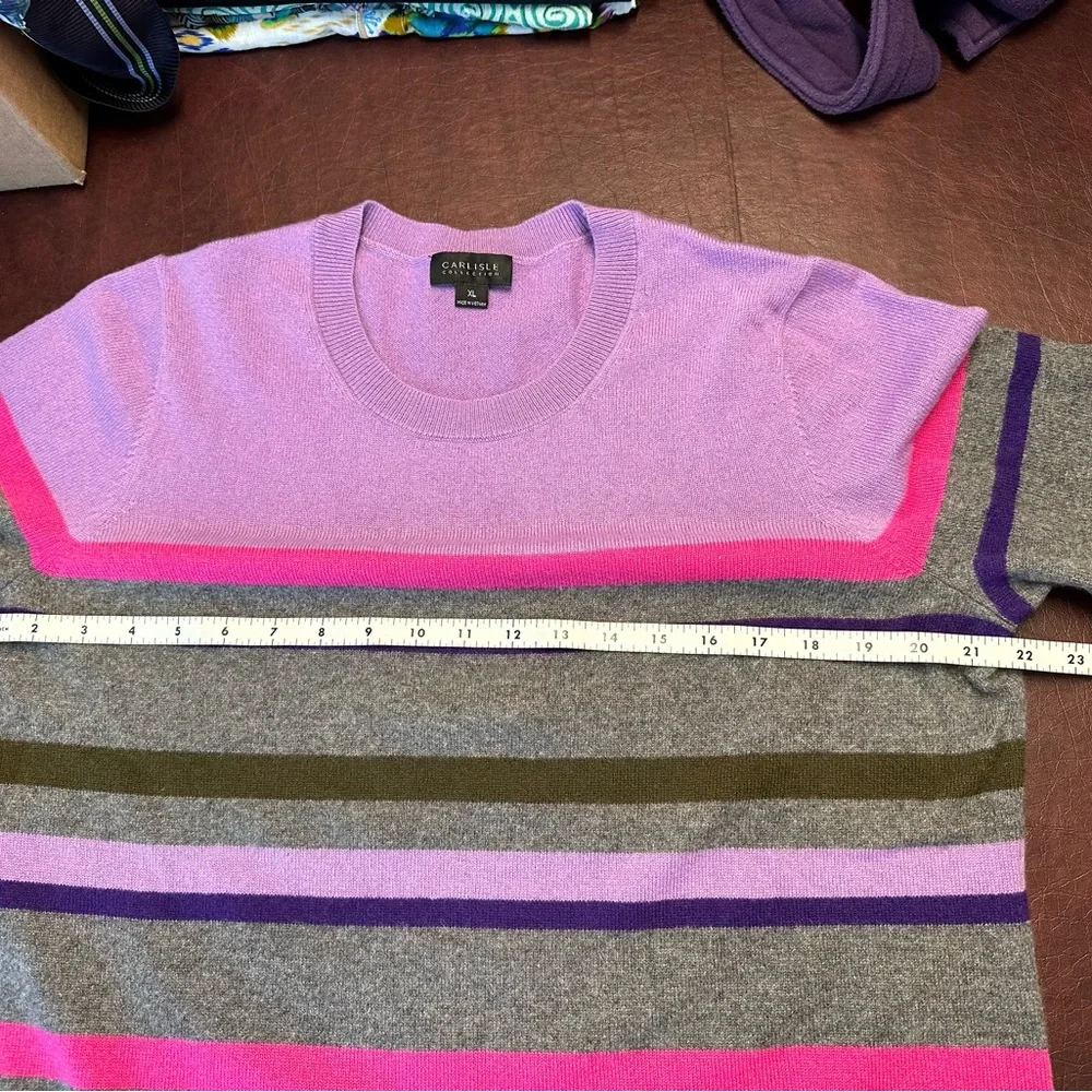 Carlisle Collection purple/grey/pink soft cashmere sweater. Excellent condition - Picture 7 of 7